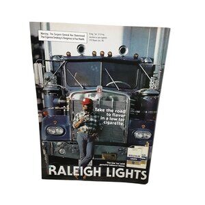 1981 Raleigh Lights Cigarettes Ad – Trucker Low Tar Vintage Smoking Print Poster